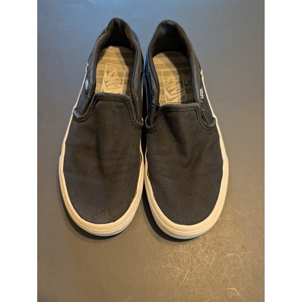 Vans Classic Minimalist Retro Canvas Slip On Sneakers Black White Size 6